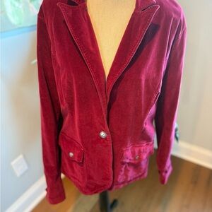 Chico's Red Velvet Blazer
